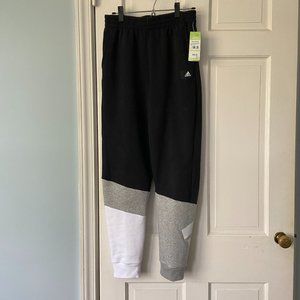 Adidas Joggers Size 14/16 Boys; Black with White and Gray Color Block